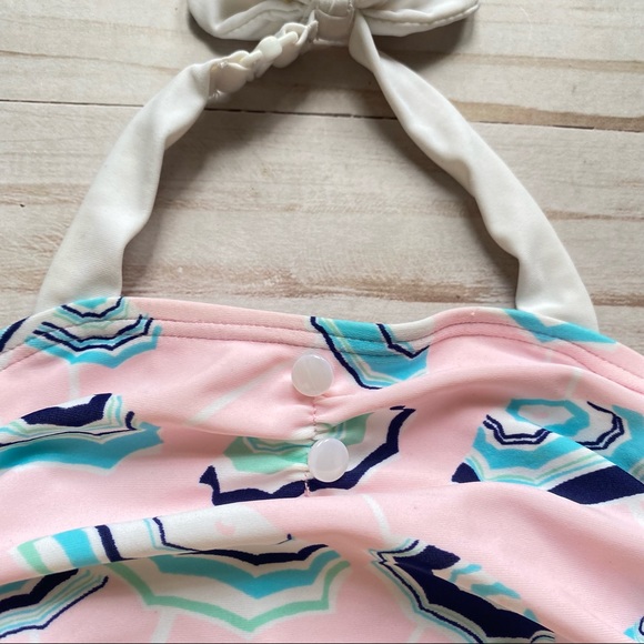 Janie and Jack Retro Pink Umbrella One Piece Swimsuit - Picture 3 of 10